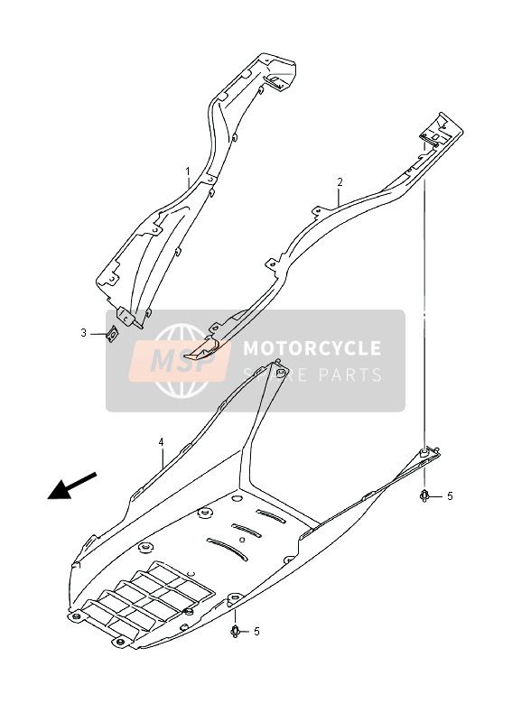 Suzuki UH125A BURGMAN 2015 Side Leg Shield for a 2015 Suzuki UH125A BURGMAN